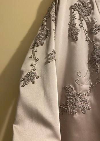 Pudra İşlemeli Saten Abiye Takım - Görsel 3