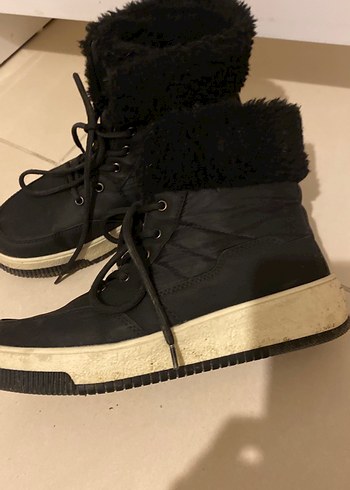 Kürklü Siyah Kadın Dolgu Topuk Bot - Görsel 2