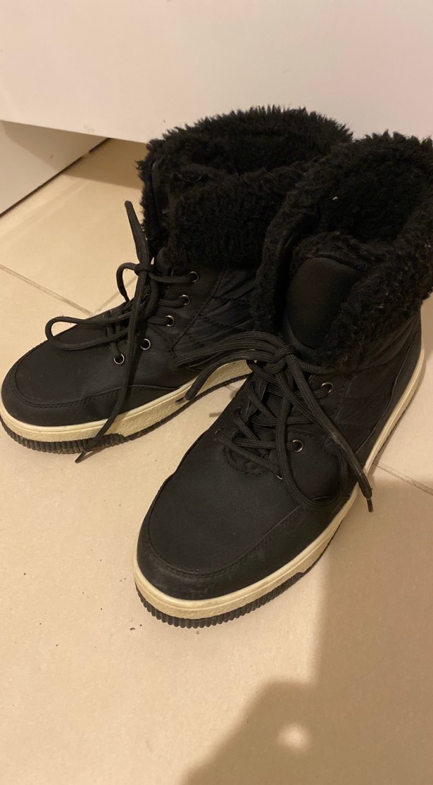 Kürklü Siyah Kadın Dolgu Topuk Bot - Görsel 3