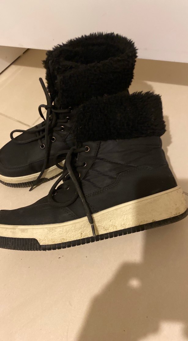 Kürklü Siyah Kadın Dolgu Topuk Bot - Görsel 2