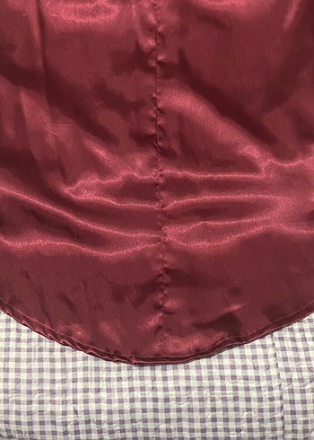 Bordo abiye saten uzun elbise - Görsel 5