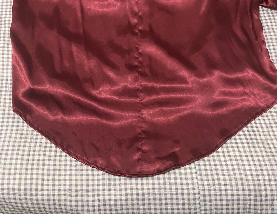 Bordo abiye saten uzun elbise - Görsel 5