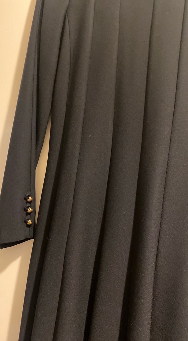 Uzun Kollu Siyah Pilili Kadın Elbise - Görsel 2