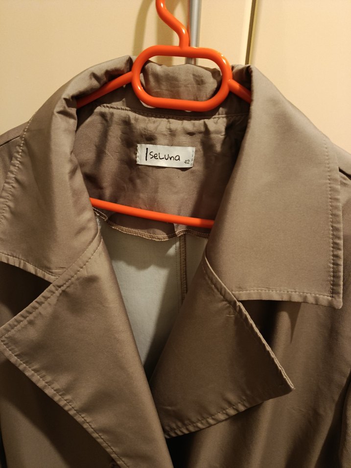 Bej Uzun Kadın Trençkot - Görsel 4