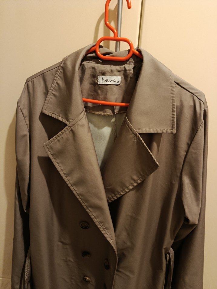 Bej Uzun Kadın Trençkot - Görsel 5