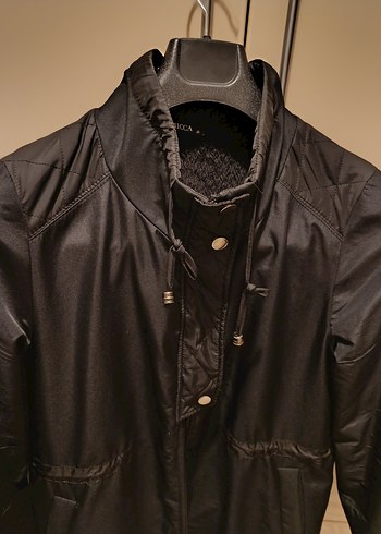 Micca Siyah Kadın Uzun Kaban - Görsel 4