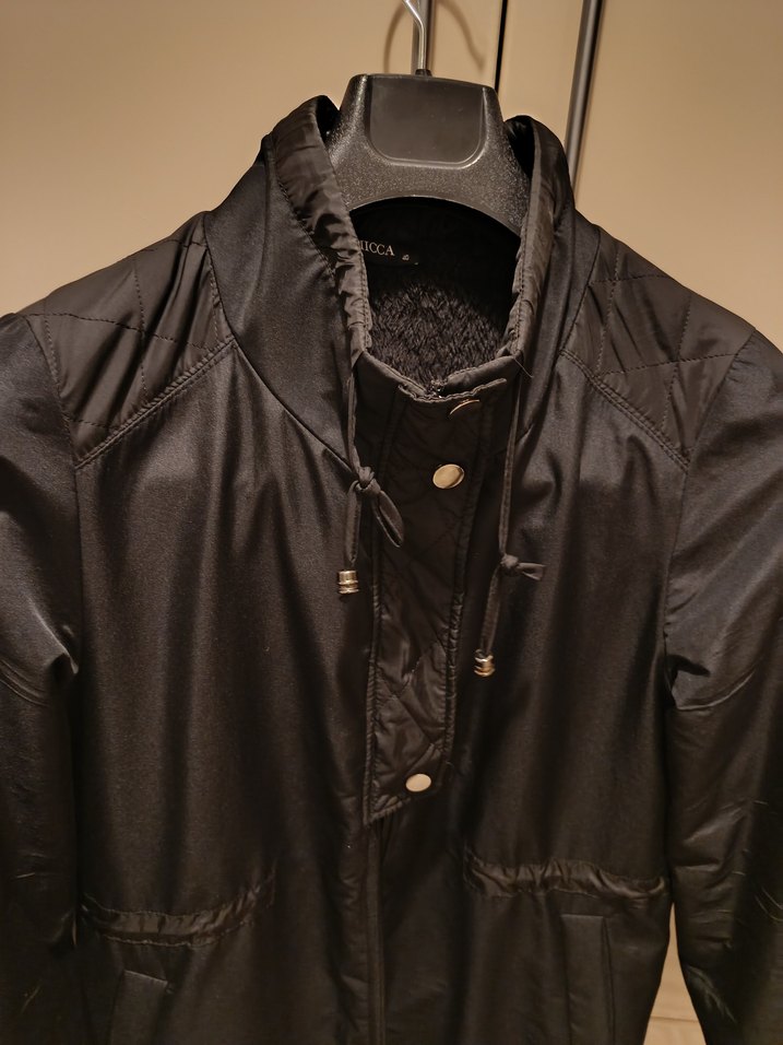 Micca  Siyah Kadın  Uzun Kaban - Görsel 4