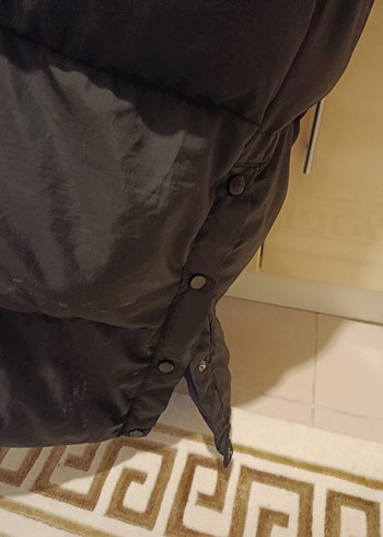 Siyah Uzun Kadın Kışlık Şişme Kaban - Görsel 4