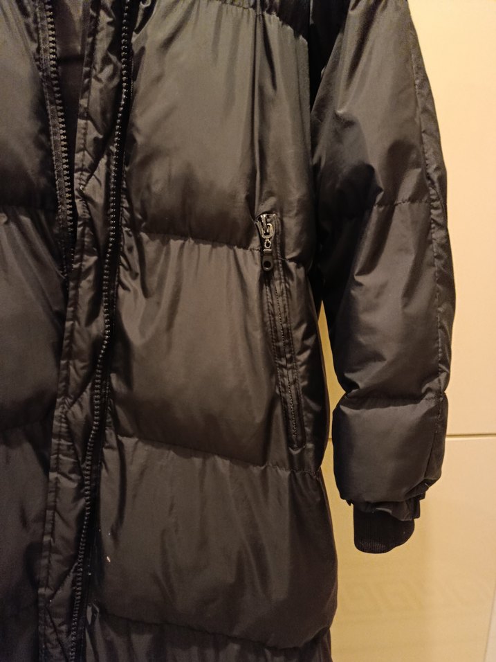 Siyah Uzun Kadın Kışlık Şişme Kaban - Görsel 5