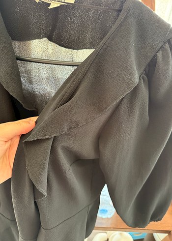 Siyah Drapeli Midi  Ceket - Görsel 3