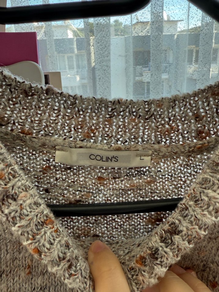 Bej Kadın Triko Bisiklet Yaka Kazak - Görsel 3