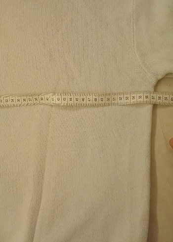 Beyaz örme erkek Uzun Kollu Kazak - Görsel 5