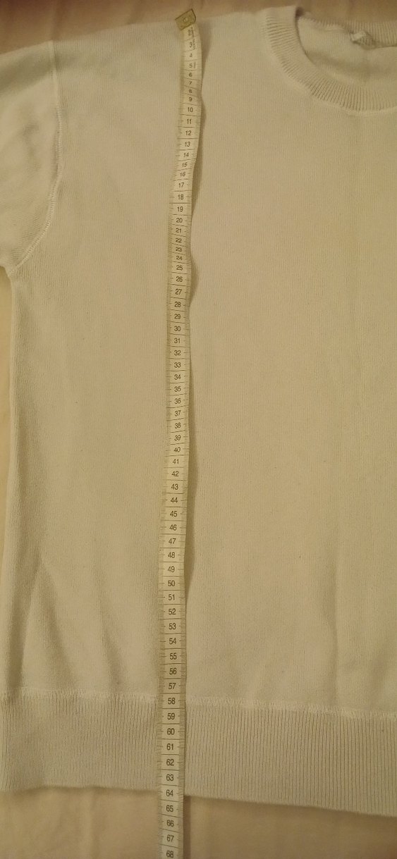 Beyaz örme erkek Uzun Kollu Kazak - Görsel 4