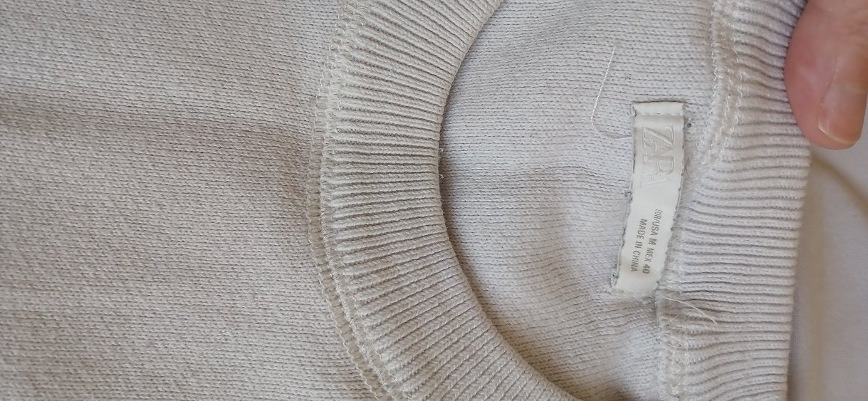 Beyaz örme erkek Uzun Kollu Kazak - Görsel 2