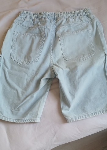 Açık mavi Erkek Loose Fit Denim Şort - Görsel 2