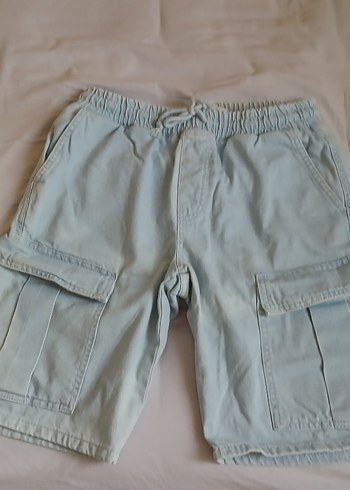 Açık mavi Erkek Loose Fit Denim Şort - Görsel 5