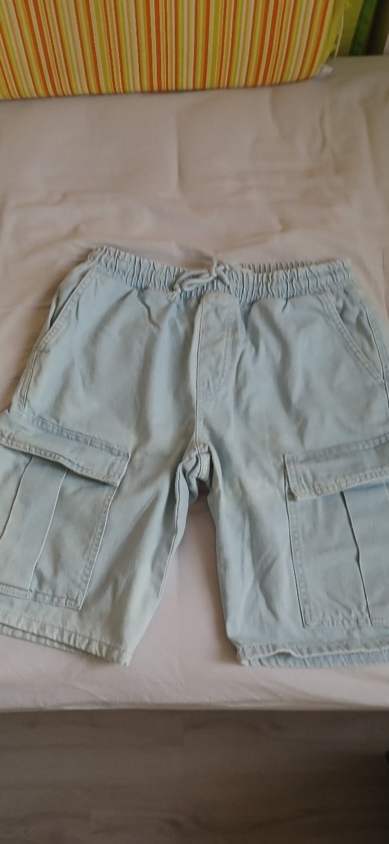 Açık mavi Erkek Loose Fit Denim Şort - Görsel 5