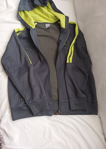 Lescon marka Fosfor yeşili iç astarlı  kapüşonlu spor ceket - Görsel 2