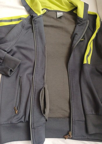 Lescon marka Fosfor yeşili iç astarlı  kapüşonlu spor ceket - Görsel 3