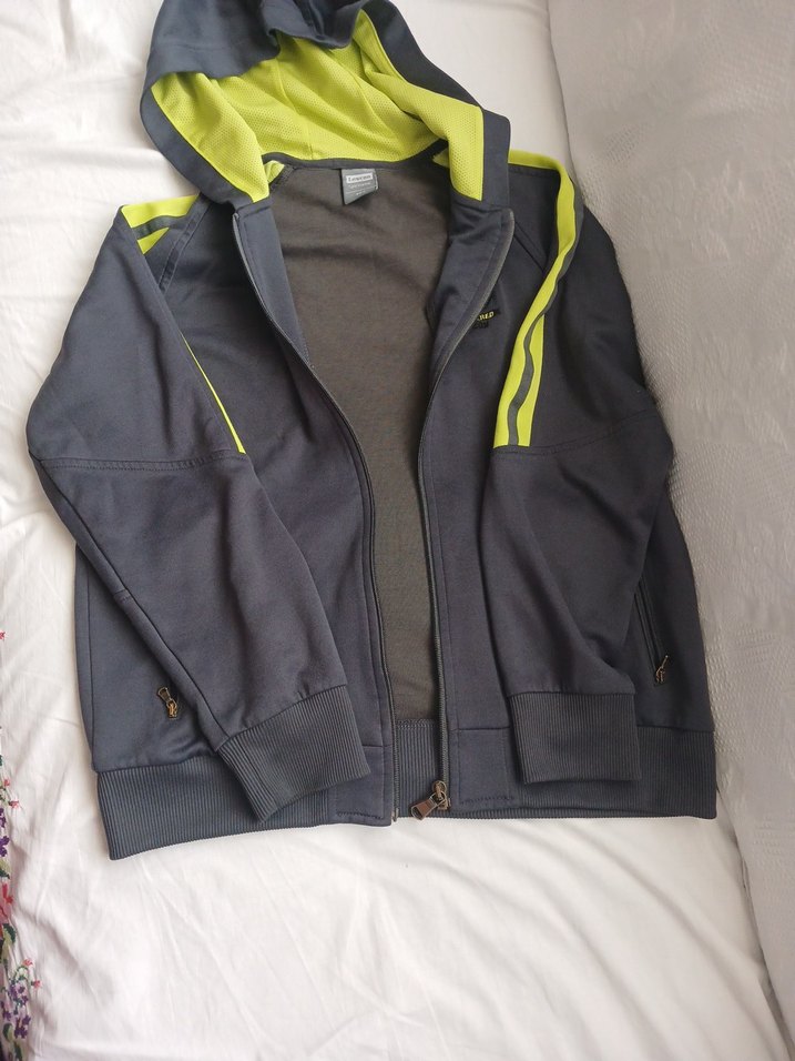 Lescon marka Fosfor yeşili iç astarlı  kapüşonlu spor ceket - Görsel 2