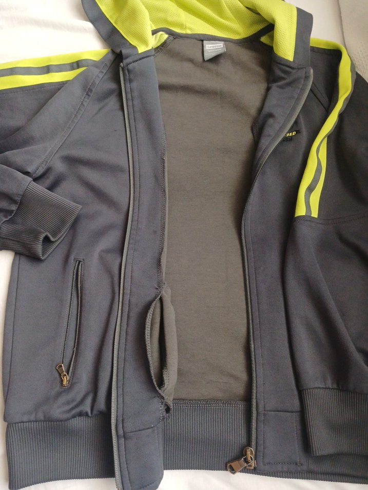 Lescon marka Fosfor yeşili iç astarlı  kapüşonlu spor ceket - Görsel 3