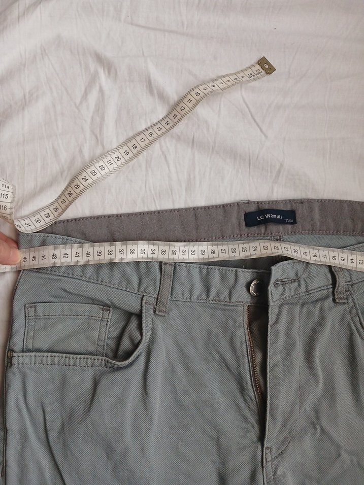 Açık mavi Kanvas Erkek Pantolon - Görsel 4