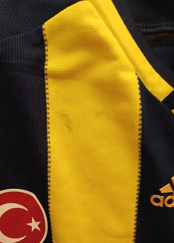 12-13 yaş Erkek Sarı Lacivert Çizgili Fenerbahçe Forma - Görsel 6