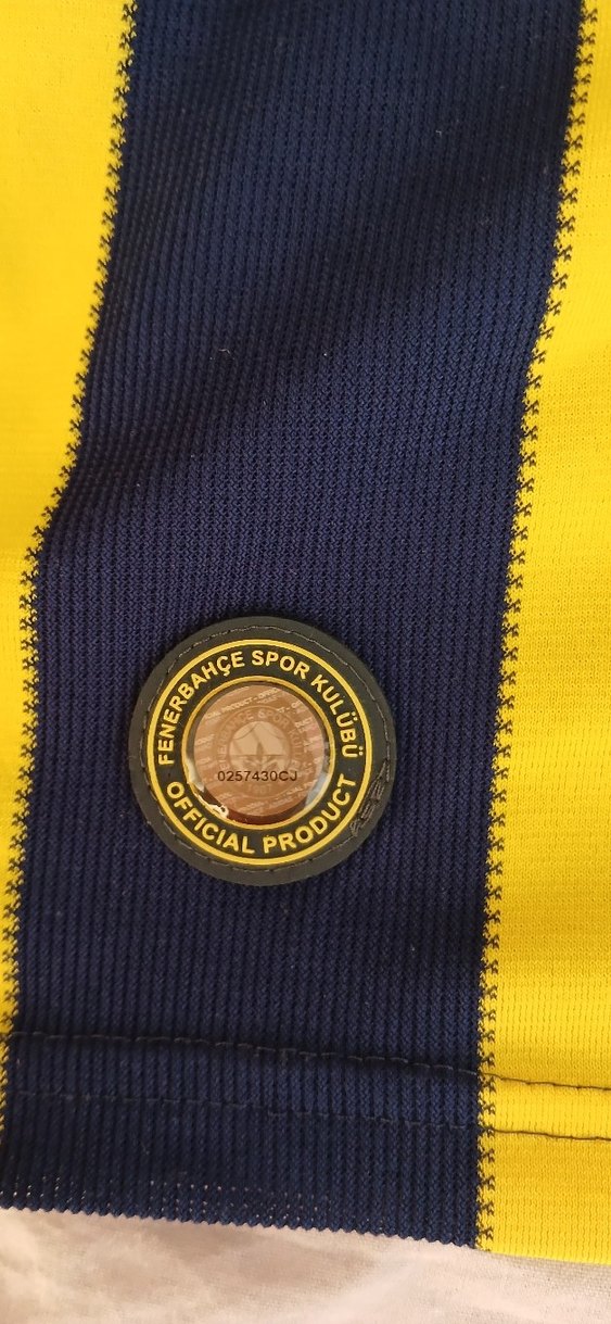 12-13 yaş Erkek Sarı Lacivert Çizgili Fenerbahçe Forma - Görsel 4