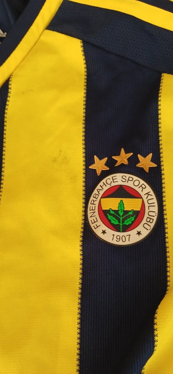 12-13 yaş Erkek Sarı Lacivert Çizgili Fenerbahçe Forma - Görsel 5