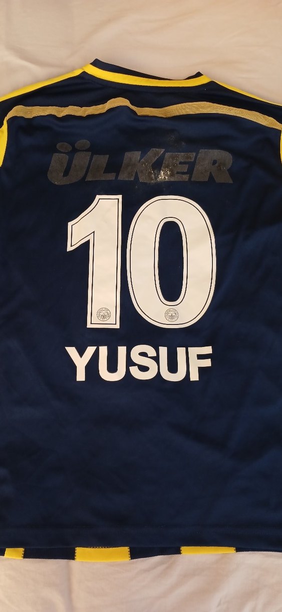 12-13 yaş Erkek Sarı Lacivert Çizgili Fenerbahçe Forma - Görsel 2