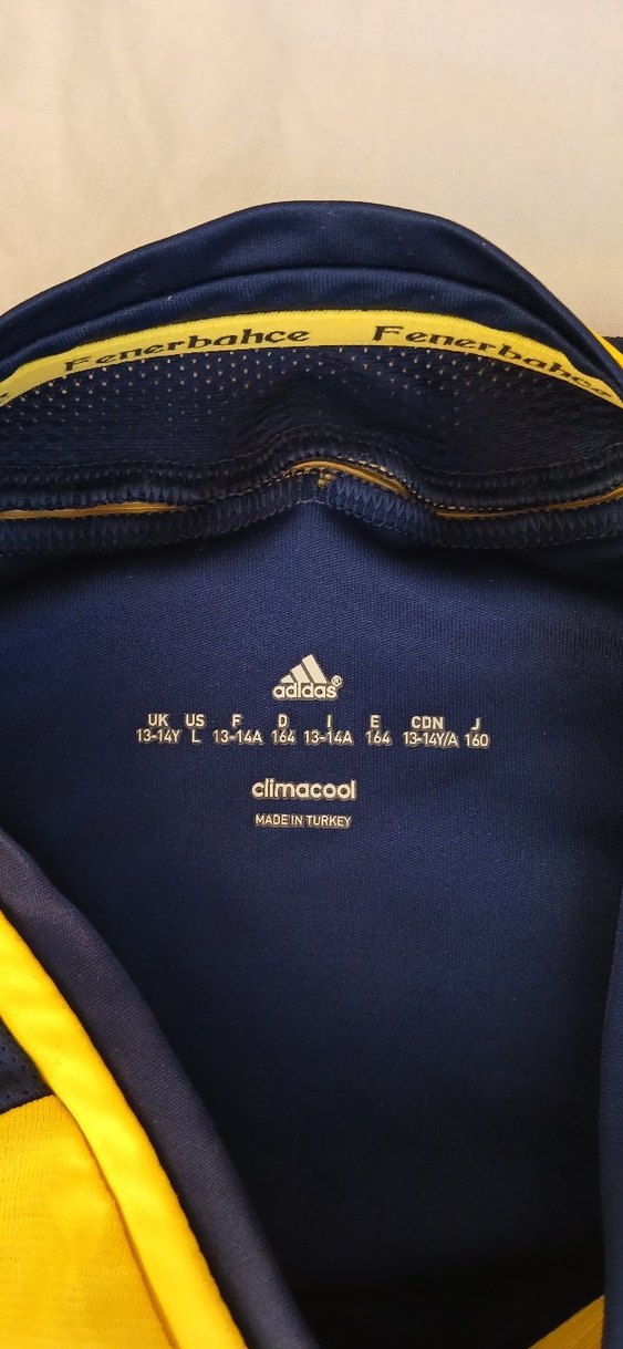 12-13 yaş Erkek Sarı Lacivert Çizgili Fenerbahçe Forma - Görsel 3