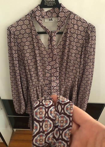 Bordo Bohem Uzun Kollu elbise - Görsel 3