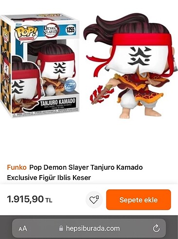  Beden funko pop tanjuro kamado sıfır ürün