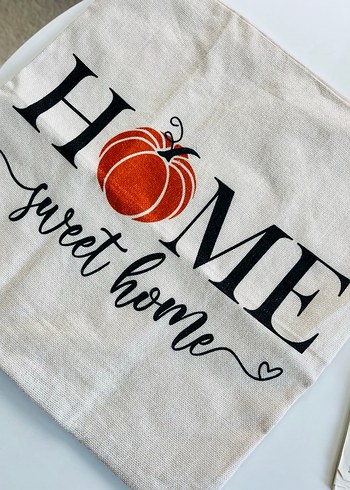 Turuncu Baskılı sonbahar Bohem Minder Kılıfı - Görsel 2