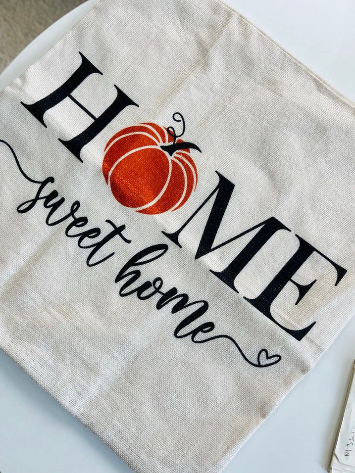 Turuncu Baskılı sonbahar Bohem Minder Kılıfı - Görsel 2