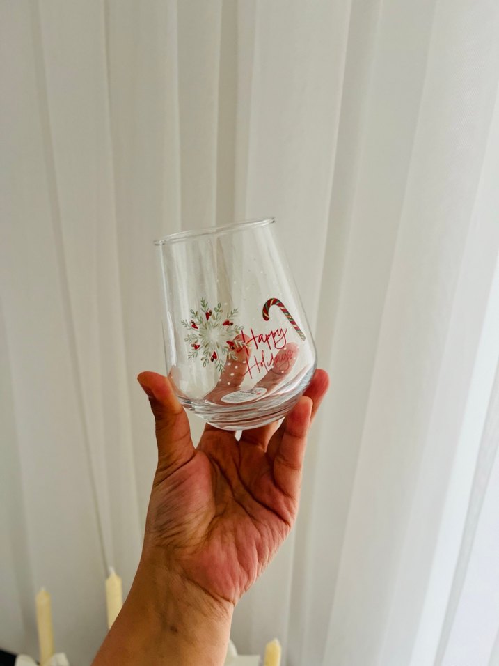 Yılbaşı Renkli Desenli yılbaşı sıfır Cam Bardak - Görsel 2