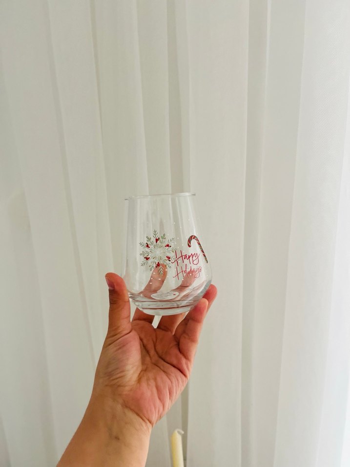 Yılbaşı Renkli Desenli yılbaşı sıfır Cam Bardak - Görsel 3