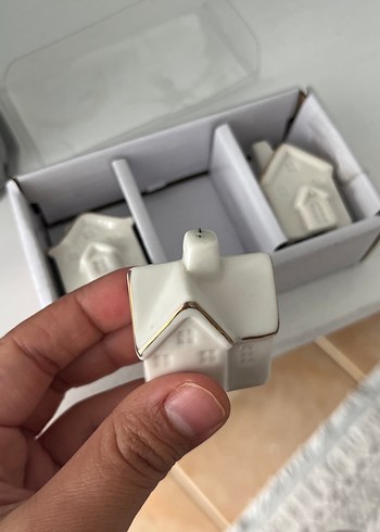 Yılbaşı ev / LCW dekoratif ev / porselen ev /Beyaz Model Ev Seti - Görsel 3