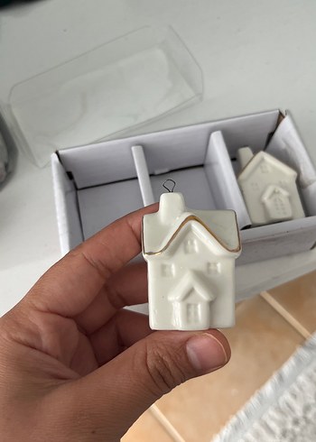 Yılbaşı ev / LCW dekoratif ev / porselen ev /Beyaz Model Ev Seti - Görsel 4