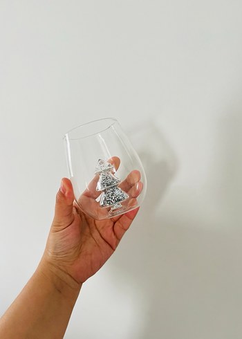 Yeniyıl bardak çam ağacı  Figürlü Şeffaf Bardak yılbaşı bardak - Görsel 3