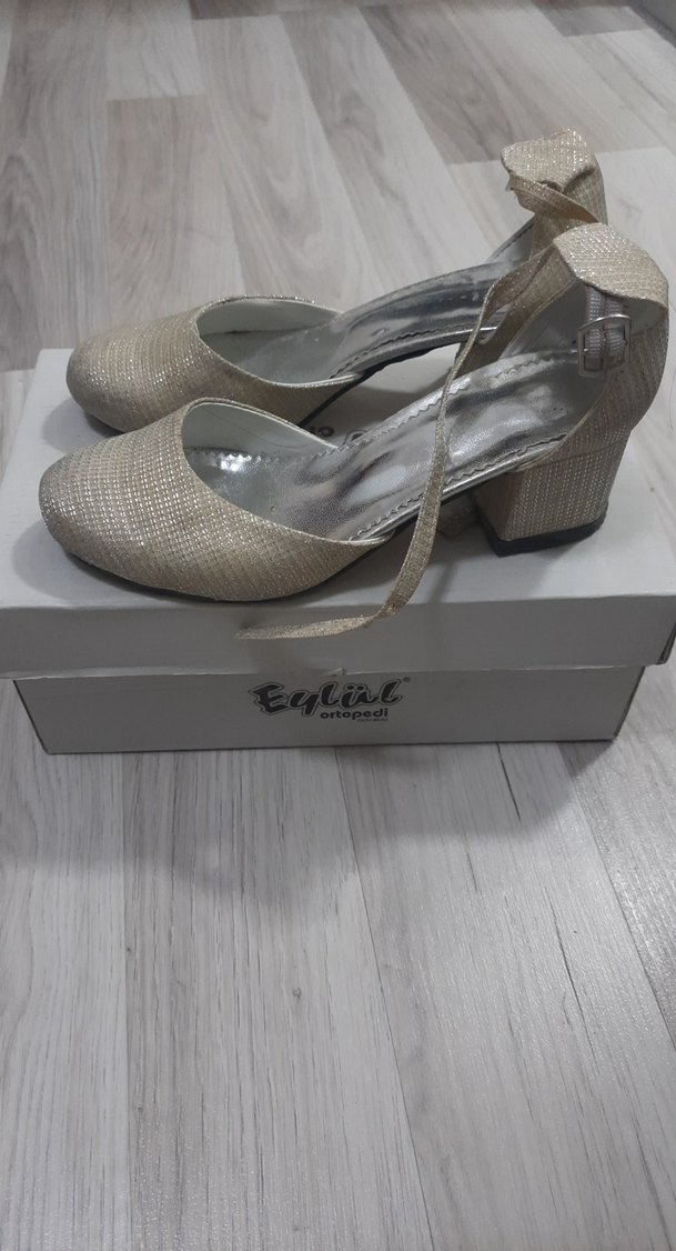 Bej kız çocuk topuklu Ayakkabı - Görsel 2