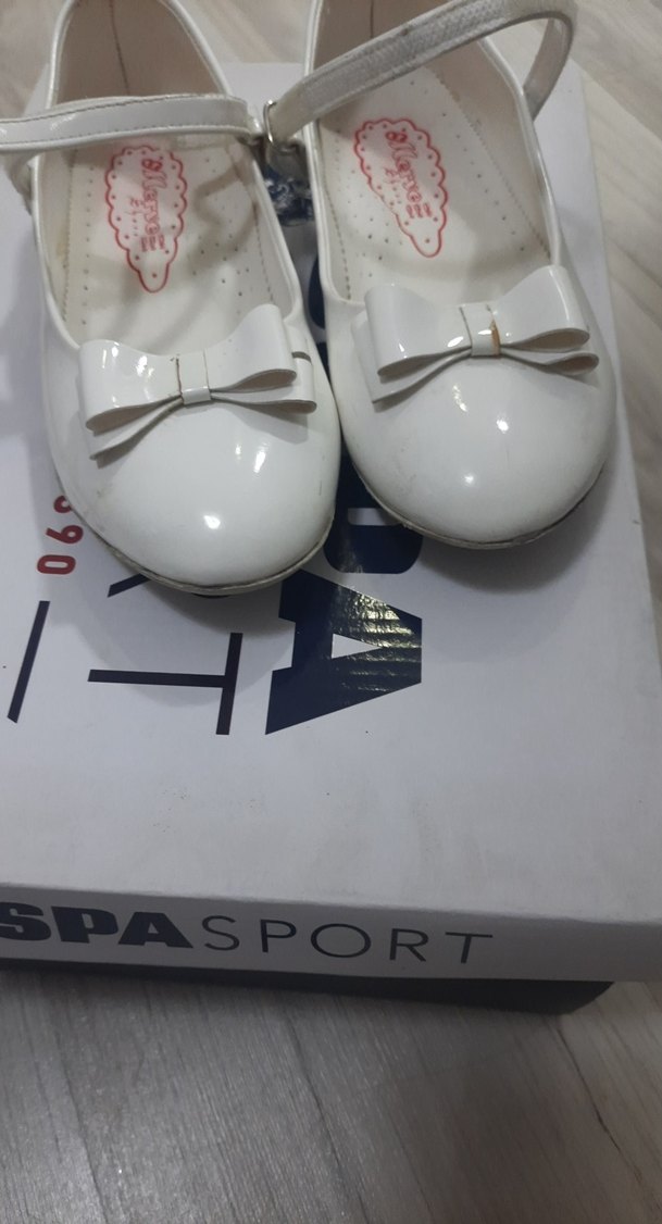 Kız Çocuk Beyaz Fiyonklu Babet Ayakkabı - Görsel 2