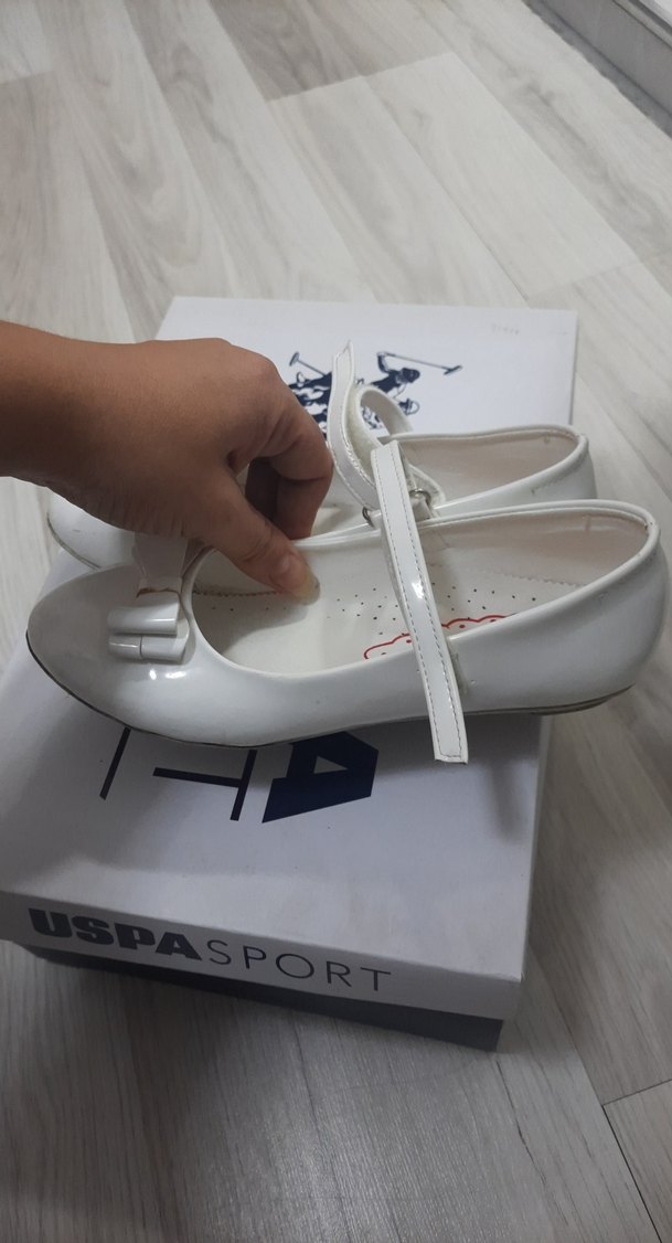 Kız Çocuk Beyaz Fiyonklu Babet Ayakkabı - Görsel 4