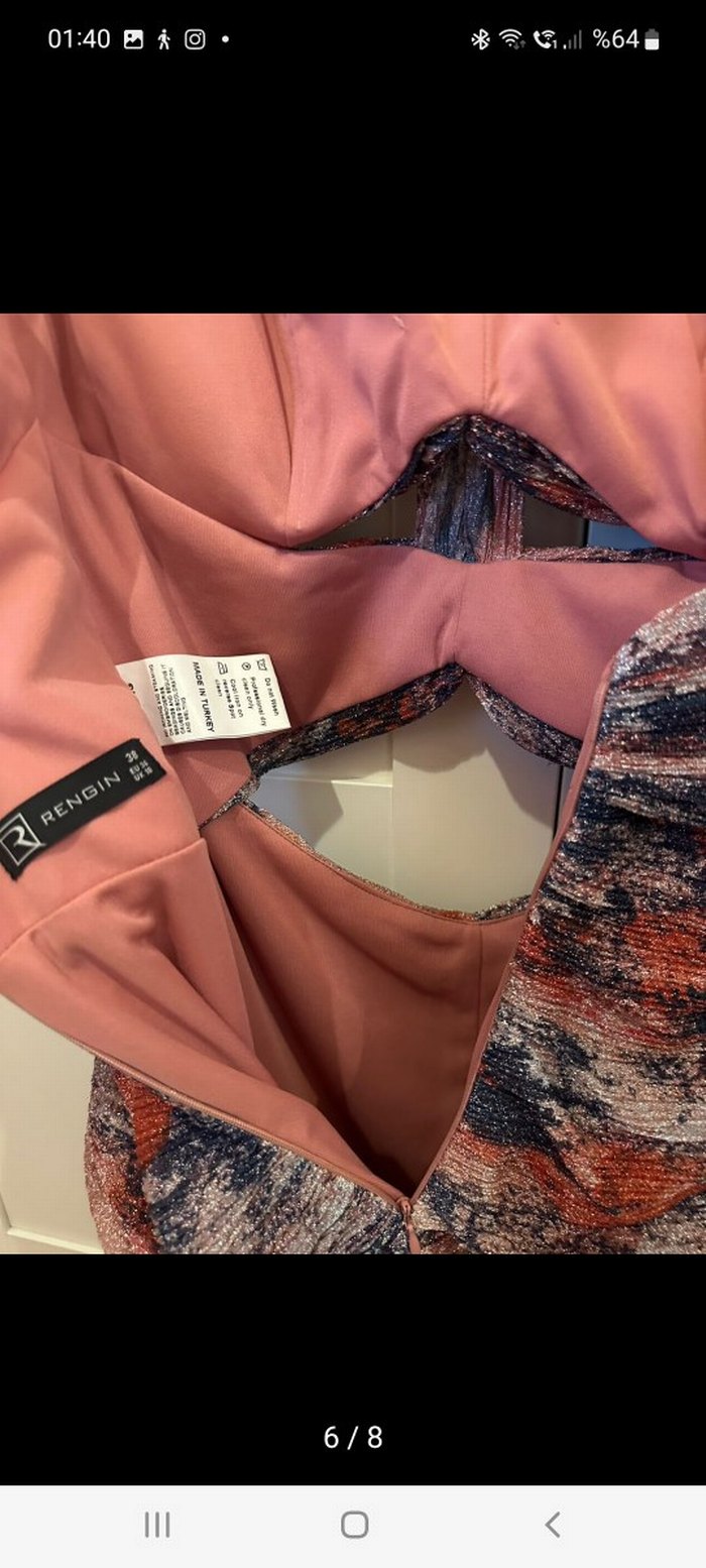 Çok Renkli Drapeli Mini Elbise - Görsel 5