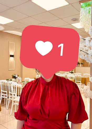 Bordo Drapeli Uzun Saten Elbise - Görsel 4