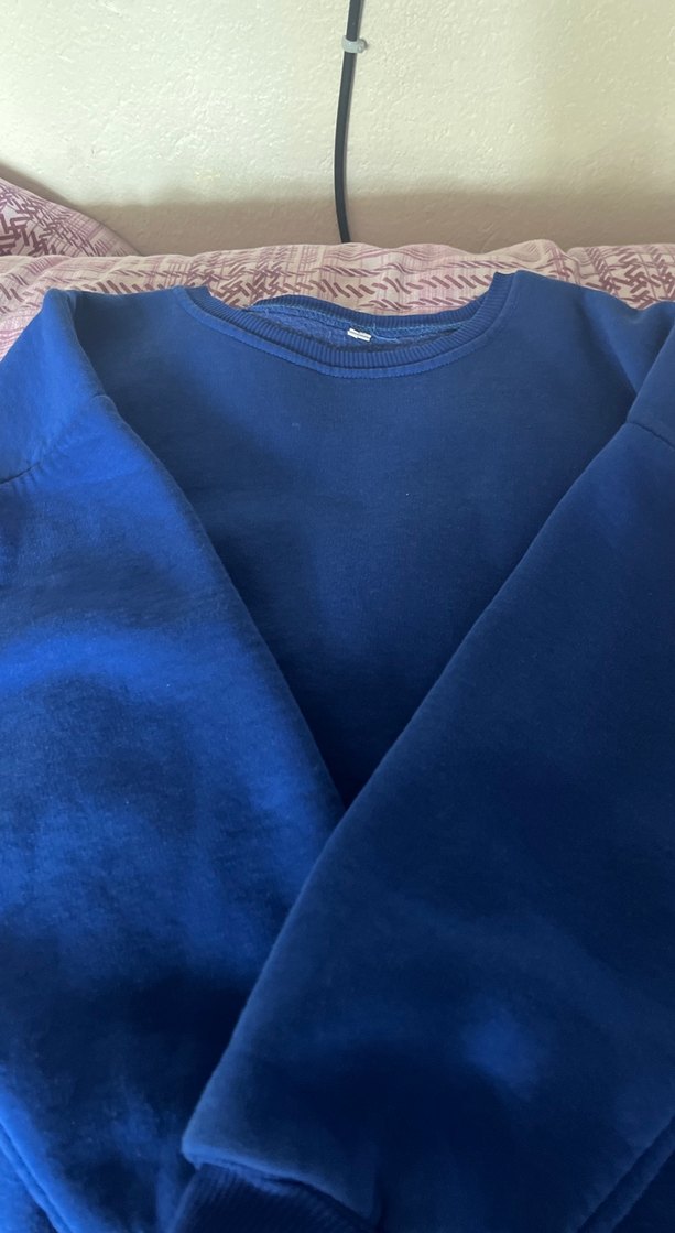 Lacivert Kadın Sweatshirt Basic Model - Görsel 2