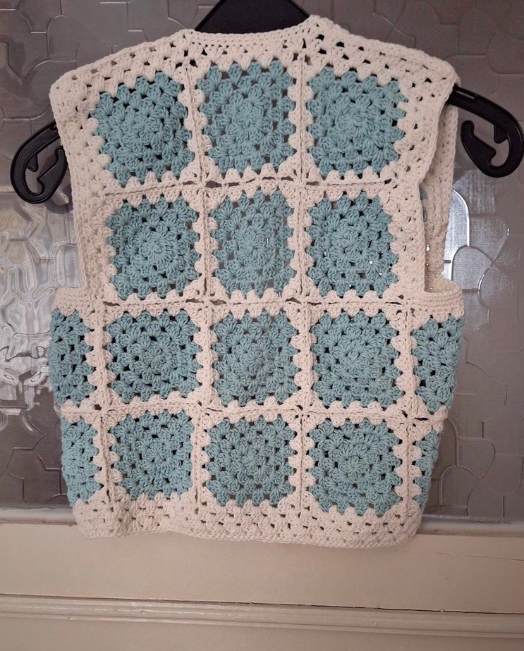 Çocuk Turkuaz Örgü  Yelek - Görsel 4