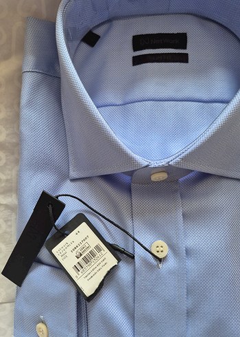 46 Beden network slim fit mavi gömlek
