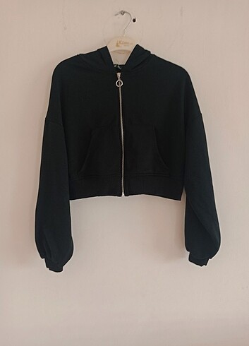 Sweatshirt kisa model iki iplik