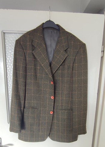 Düğmeli Hâki ve Kahverengi Vintage Erkek Ceket